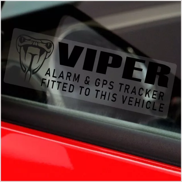 5x Signs VIPER GPS Tracking Stickers Device Alarm Security BLACK Tracker Warning