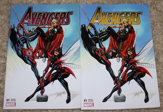 Avengers 1 J Scott Campbell Retailer Color Miles Morales Gold Bundle Variant Set