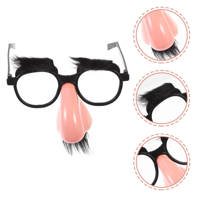 BIG NOSE DISGUISE Glasses with Eyebrows and Mustache for Halloween and ...