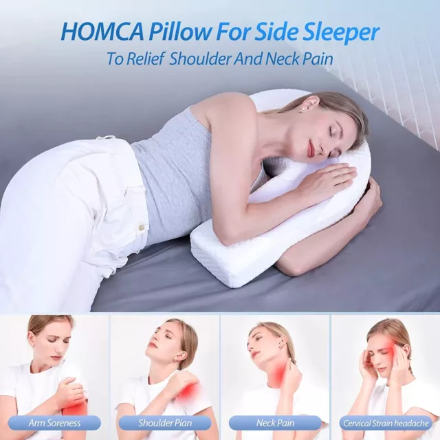 HOMCA Pillow for Side Sleeper Body Pillow for Adults Memory Foam Pillow