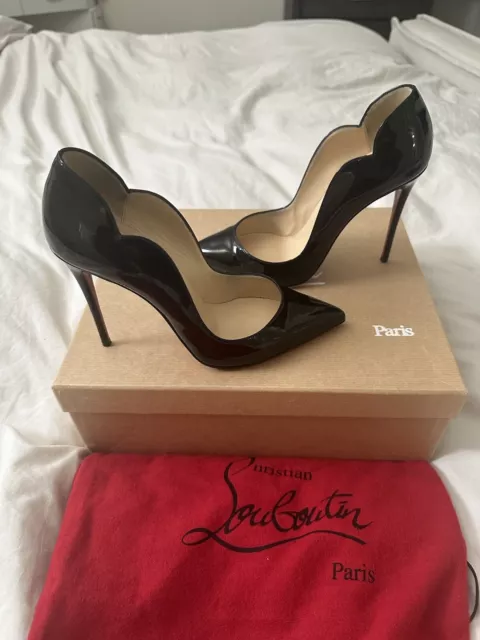 Christian Louboutin Hot Chick Heels Black Patent Leather size 37