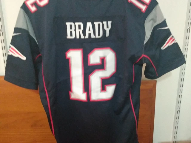 Tom Brady #12 New England Patriots Jersey NIKE On Field -Youth L 14/16 blue NICE