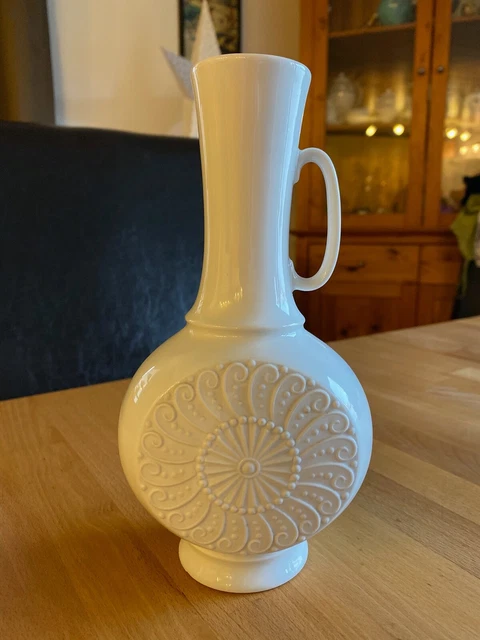 Royal Porzellan Bavaria Kpm Handarbeit Vase Weiß KPM VASE HENKELVASE ROYAL Porzellan BAVARIA Handarbeit Weiß Relief EUR
