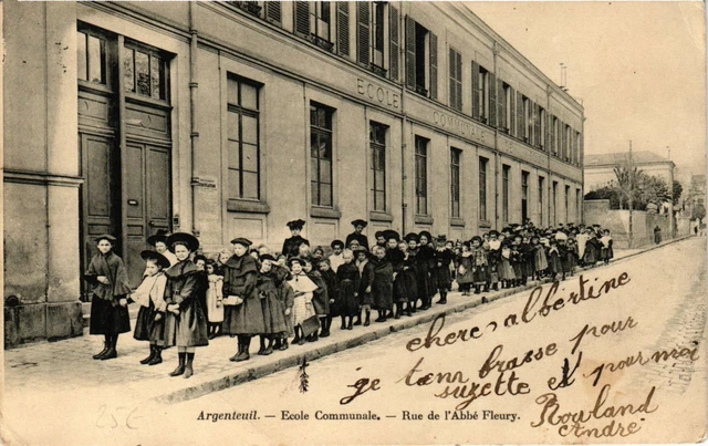 CPA AK ARGENTEUIL - École Communale - Rue de l'Abbé FLEURY (3980972)