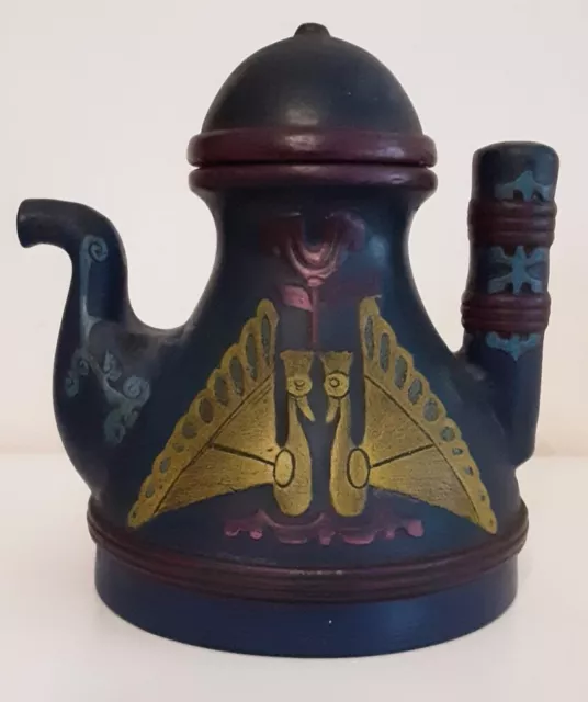 Vecchia Teiera Ceramica Fatta A Mano Rara Disegni Rilievo Vintage Pottery Teapot