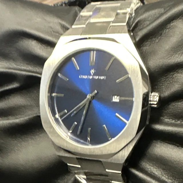 Christian Van Sant Men's Octavius Slim Blue Dial Watch - CV0522