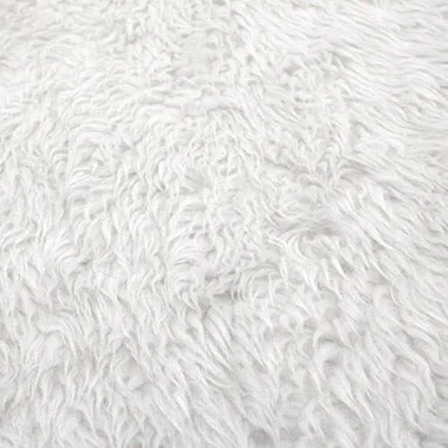 Texco Inc Luxury Shag Faux Fur Fabric, Off White 1 Yard