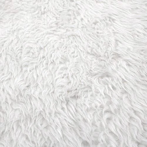 Texco Inc Luxury Shag Faux Fur Fabric, Off White 1 Yard