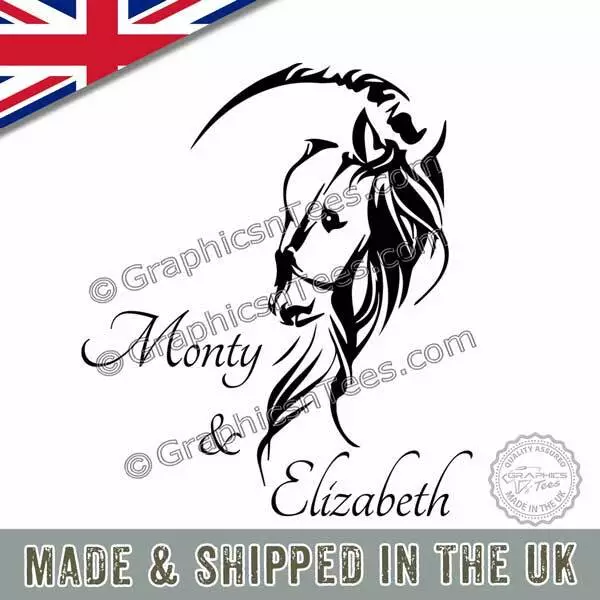 Personalised Horse Head Horsebox Stickers Custom Vinyl Graphic Decals For Horses