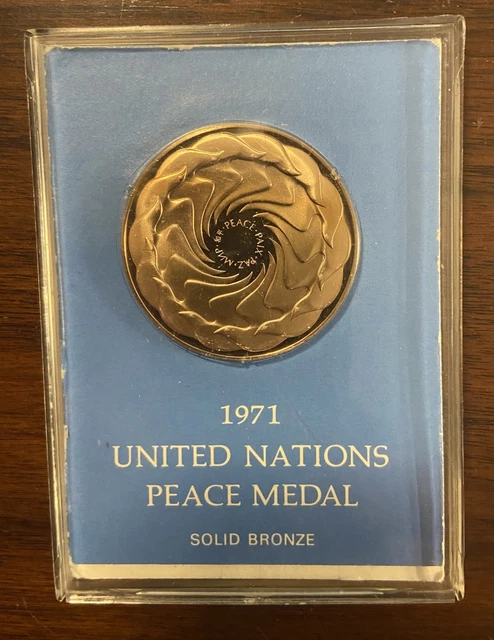 1971 UNITED NATIONS UN Peace Medal Solid Bronze in
