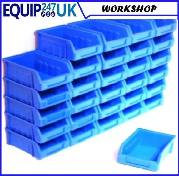 20 Size 1 Blue Parts Storage Stacking Bin Bins Box