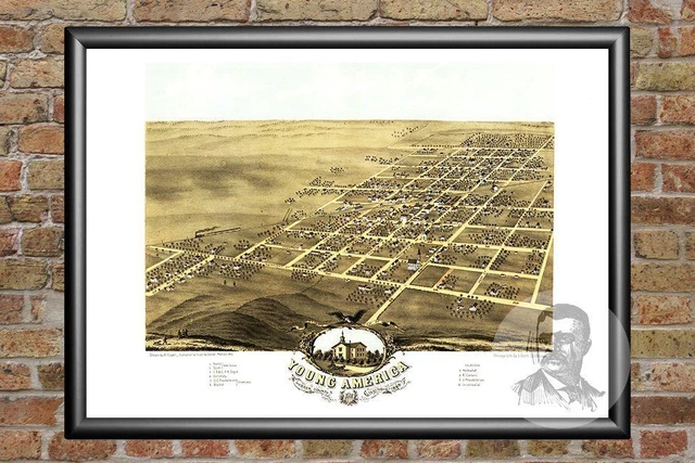 Historical Maps Of America FOR - Old Map Of Young America IL From 1869.webp