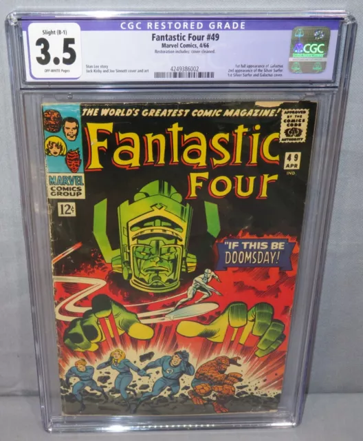 FANTASTIC FOUR #49 Galactus 1st full app, Silver Surfer CGC 3.5 VG- Marvel 1966