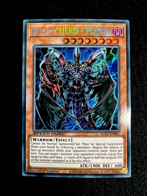 🔥YUGIOH • DESTINY HERO - PLASMA • SECRET RARE • SGX1-ENB01 • 1st ED • NM🔥