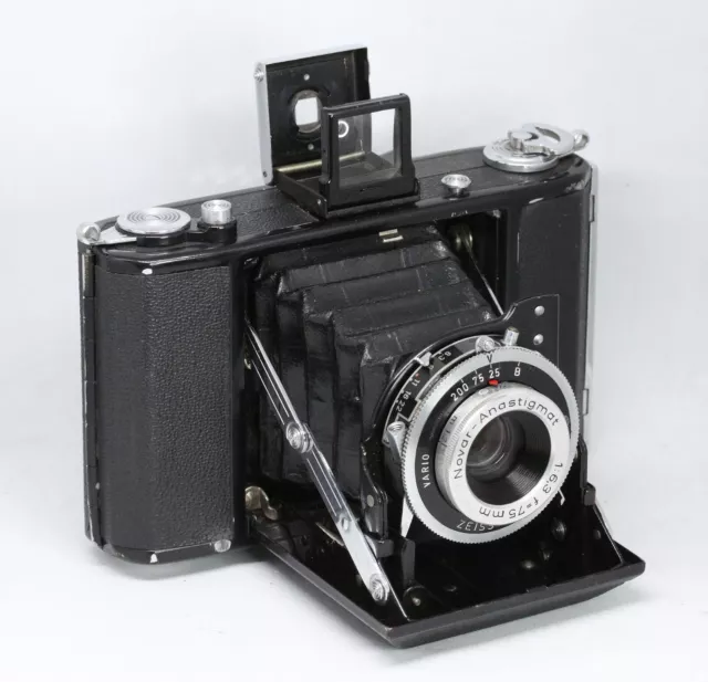 Zeiss Ikon Nettar 515/16 Klappkamera & Novar-Anastigmat 75mm 1:6,3 mit Tasche