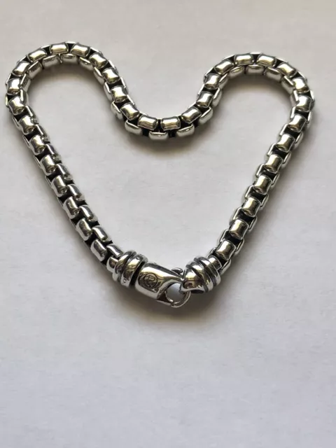 DAVID YURMAN XL Box Chain Bracelet 5mm 8.75” L Sterling Silver w/DY ...