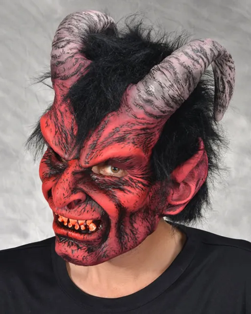 Zagone Studios Diablo Devil Krampus Mask with Fur and Horns