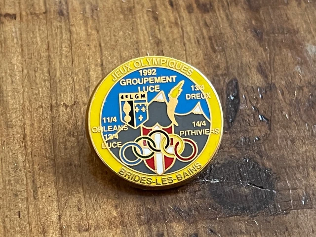 a PINS PIN OLYMPIQUE OLYMPIC JO ALBERTVILLE 1992 CONGRES EVIAN VERSION DORE