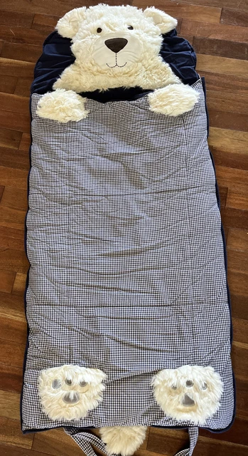 Saco de dormir a cuadros Pottery Barn Kids oso Gingham estera de siesta 27"" X 60"" preescolar