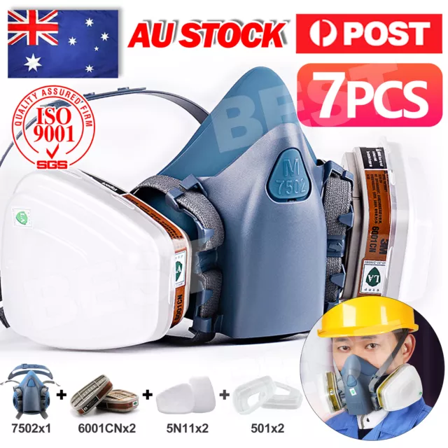 7502 Half Face Respirator Painting Spraying Mouth Gas Mask Piece Suit 7 in 1