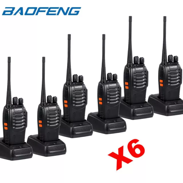 6PCS BAOFENG BF-888S Walkie Talkie 400-470 MHz FM-Transceiver 2-Wege-Radio