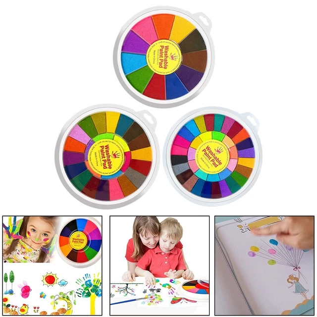 Kit Peinture Au Doigt Lavable Pour Enfants - 12 Couleurs X 60 Ml, Non Toxique, Avec Livre De Coloriage