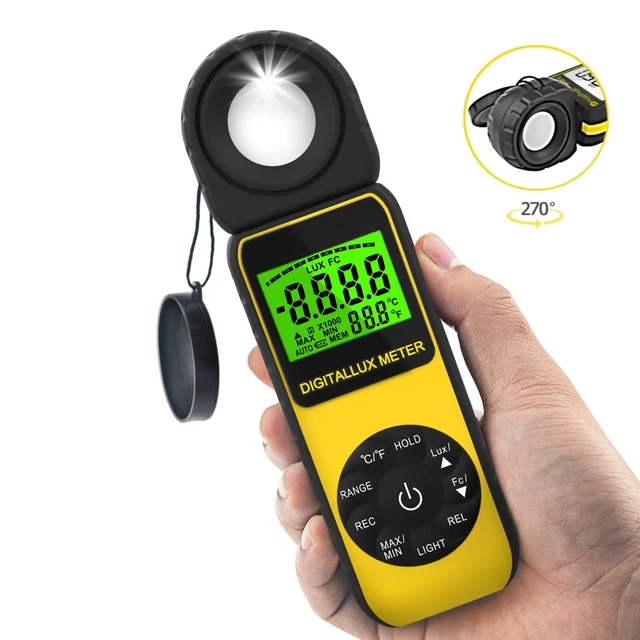 DIGITAL LIGHT LUX Meter Luminometer Illuminometer 300000Lux Detector ...