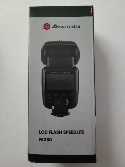 Flash Powerextra Speedlite con pantalla LCD, GN38 flash zoom fuera de cámara