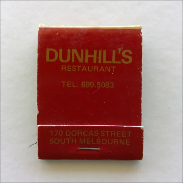 Dunhill's Restaurant 170 Dorcas St South Melbourne 6995083 Matchbook (MK49)