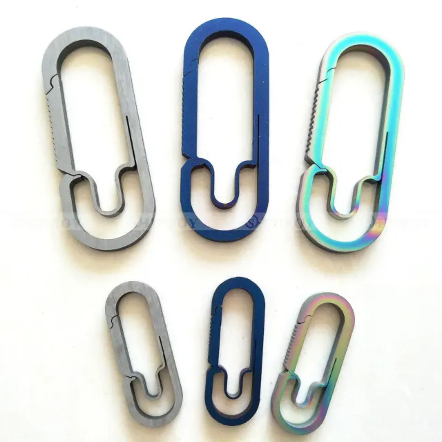 Titanium Alloy Buckle Carabiner Keychain Key Ring Clip Hook EDC Outdoor