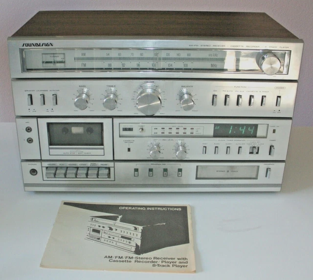 VTG SOUNDESIGN 5959 AM/FM Stereo Receiver Cassette Tape Deck 8Track w
