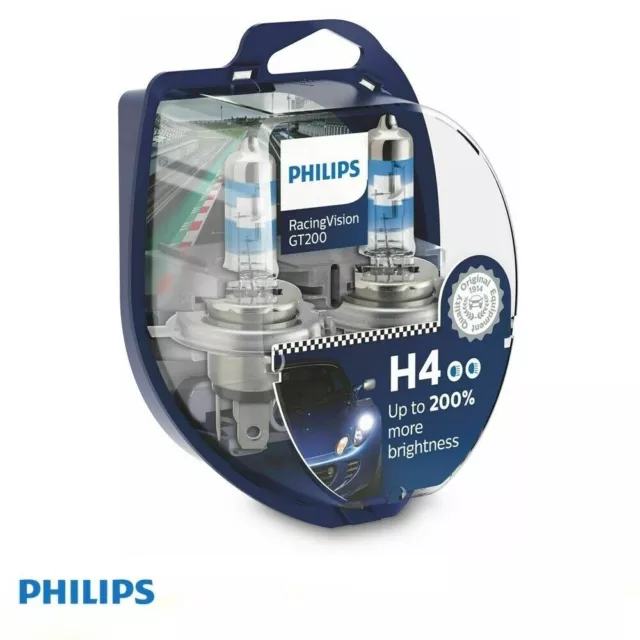 Lampade Philips Racing Vision H4 12V 60/55W +200% Di Luce - 12342Rgts2