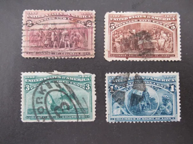 Lot de  Timbres - USA 1893 COLUMBIAN - oblitérés avec charnière - Lot 65