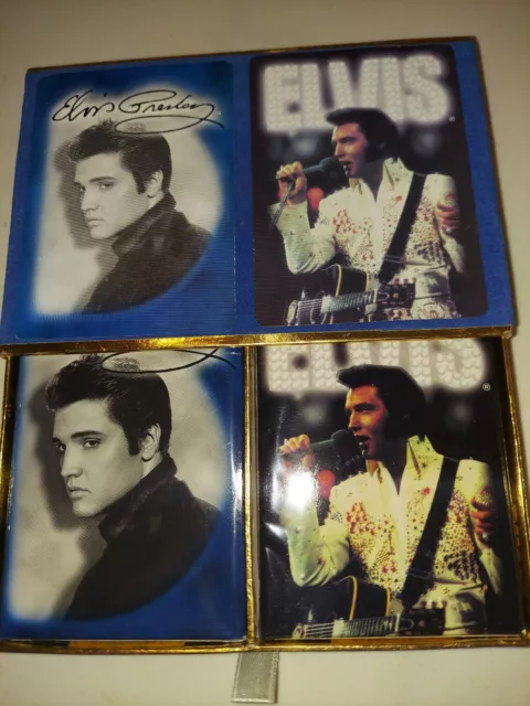 New Elvis Presley Playing Cards Set of 2 Decks in Velour Box wrapped in plastic