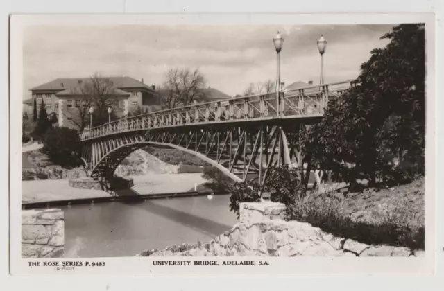 SOUTH AUSTRALIA SA University Bridge ADELAIDE Rose P9483 photo postcard c1950s