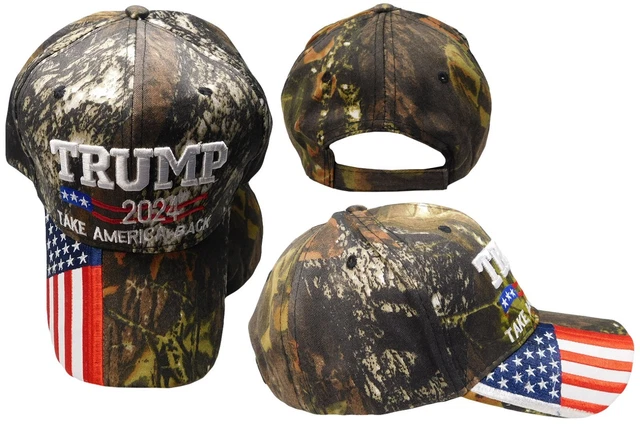Casquette Trump 2024 – Take America Back, Réglable, Rouge Brodée