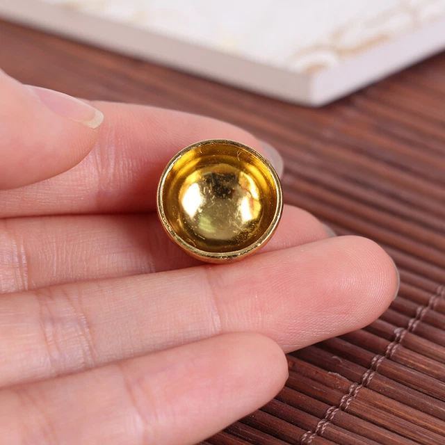 1SET MINI GOLDEN silver Bowls and chopsticks Miniature Dollhouse