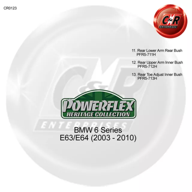 Powerflex Heritage Rr boccole braccio basso Rr per BMW Serie 6 E63/E64 03-10 PFR5-711H 2