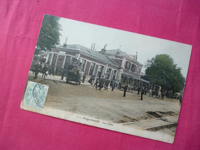 CPA carte postales ancienne Argenteuil-la gare 95