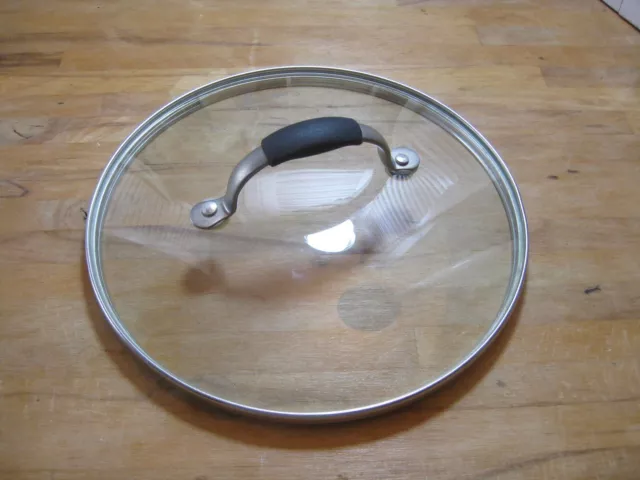 Calphalon Replacement Pot Lid Only Tempered Glass/Stainless & Black Handle 9"