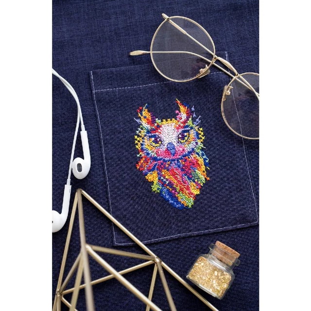 Abillyn - Kit Broderie Point De Croix Chouette Motif Imprimé 40x40cm - Débutants Et Enfants