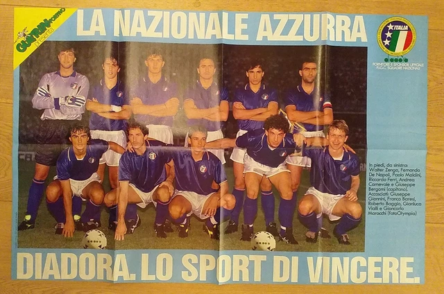 CALCIO POSTER CAGLIARI SERIE A 1991-1992 GUERIN SPORTIVO VINTAGE FOOTBALL