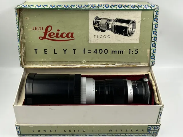 Vintage Kamera Objektiv Leitz Leica TLCOO Telyt f= 400mm 1:5 in OVP 11