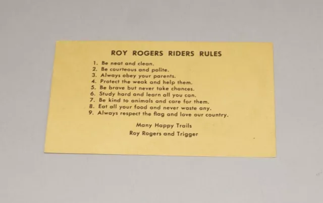 1940S - 1950S Roy Rogers Cowboy Western Riders Club Good Luck ...