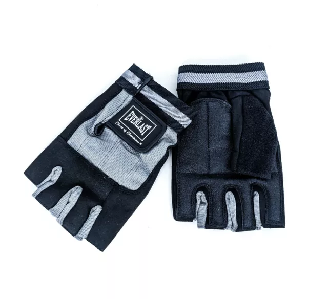 Weight Lift Gloves by Everlast, Genuine Leather & Spandex Padded 1085 Size L NEW