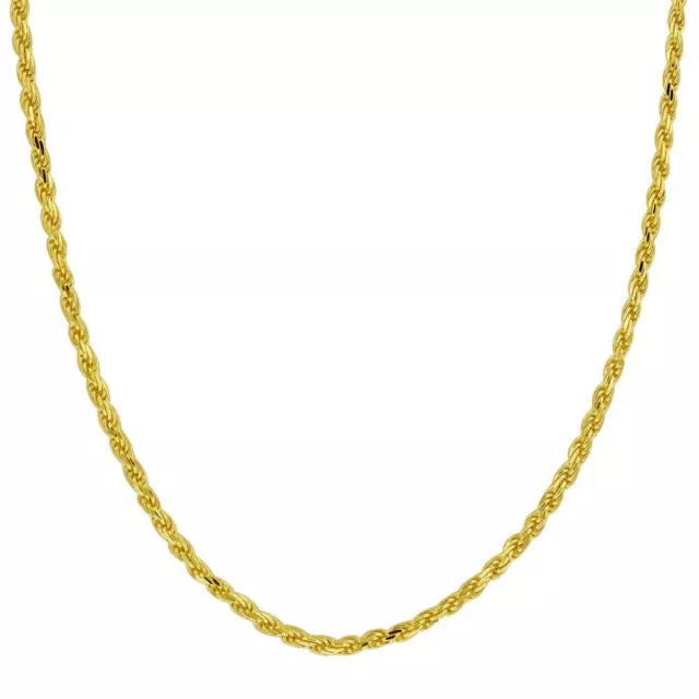 10K Solid Yellow Gold Necklace Gold Rope Chain 16" 18" 20" 22" 24" 26" 28" 30"