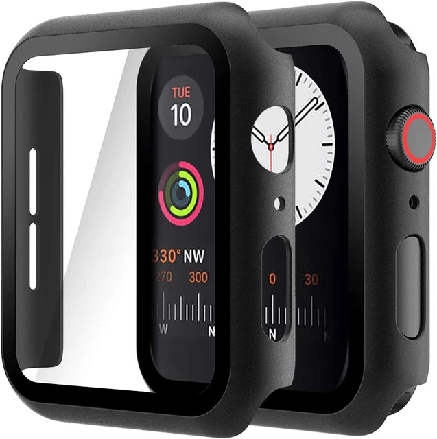 2x Case for Apple Watch 44mm SE Series 6 5 4 HD Tempered Glass Screen Protector