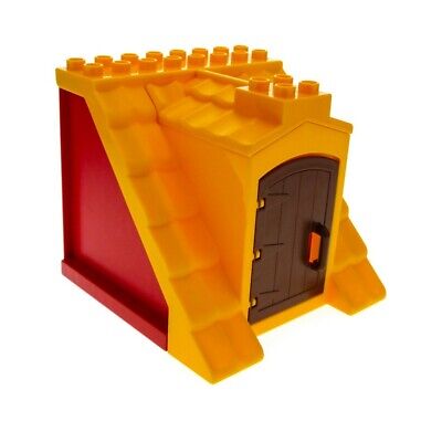 Duplo 1x Lego Duplo Toit 8x8x8 Rouge Grand Porte Blanc Courbé Au Ferme 31023 51384c01 