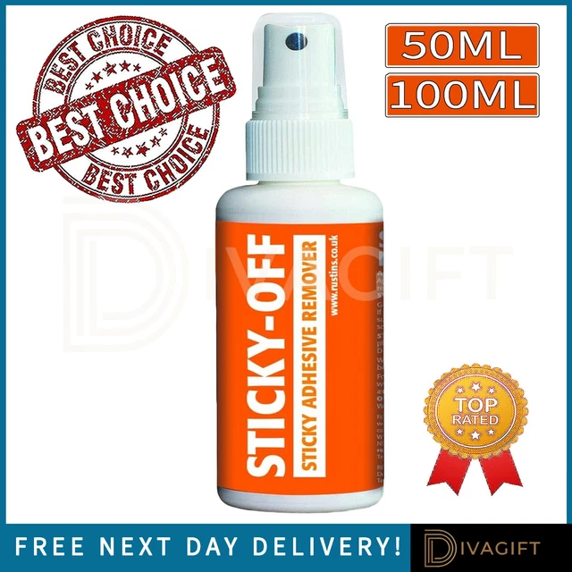 Examples Get Stick Off RUSTINS STICKY OFF Sticky Adhesive Remover 50Ml 100Ml For Gum Glue ...
