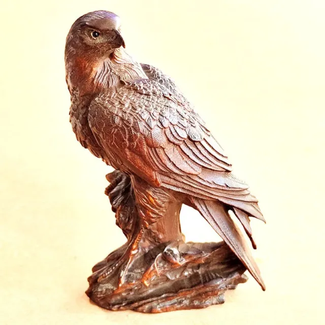 SALE -  9 X 6  CM  Boxwood Carving Figurine Statue : Eagle Bird
